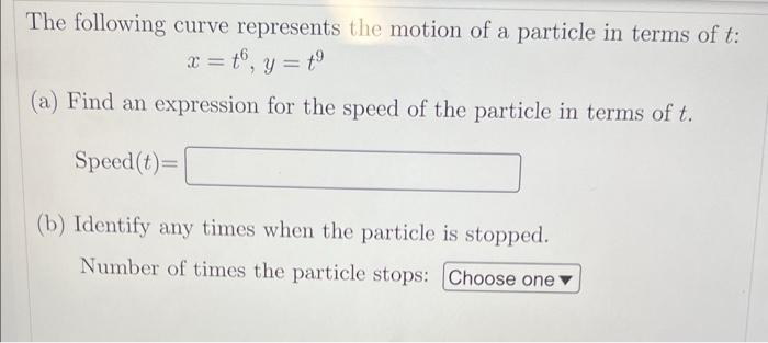 Solved The following curve represents the motion of a | Chegg.com