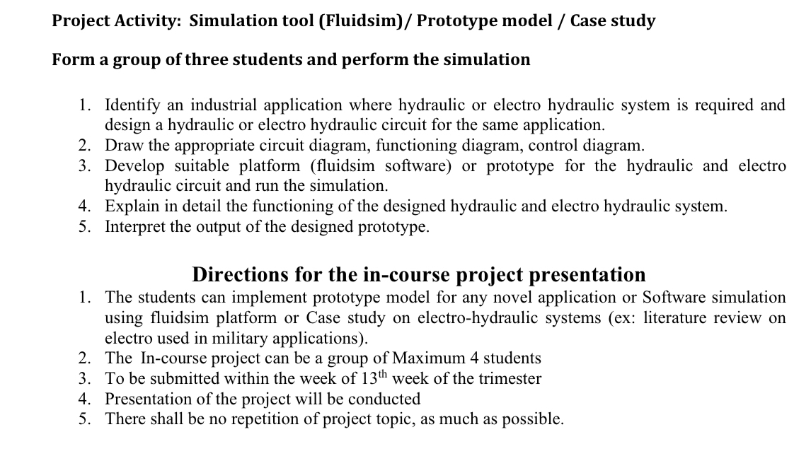 Solved Project Activity: Simulation tool (Fluidsim)/ | Chegg.com