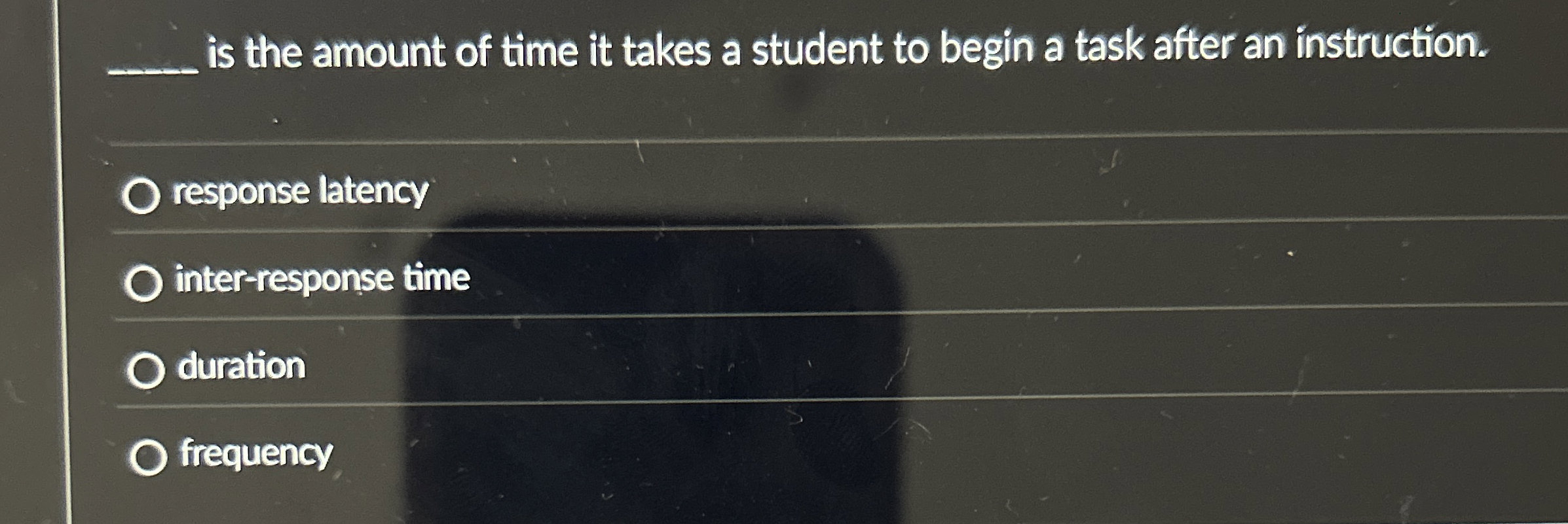Solved is the amount of time it takes a student to begin a | Chegg.com