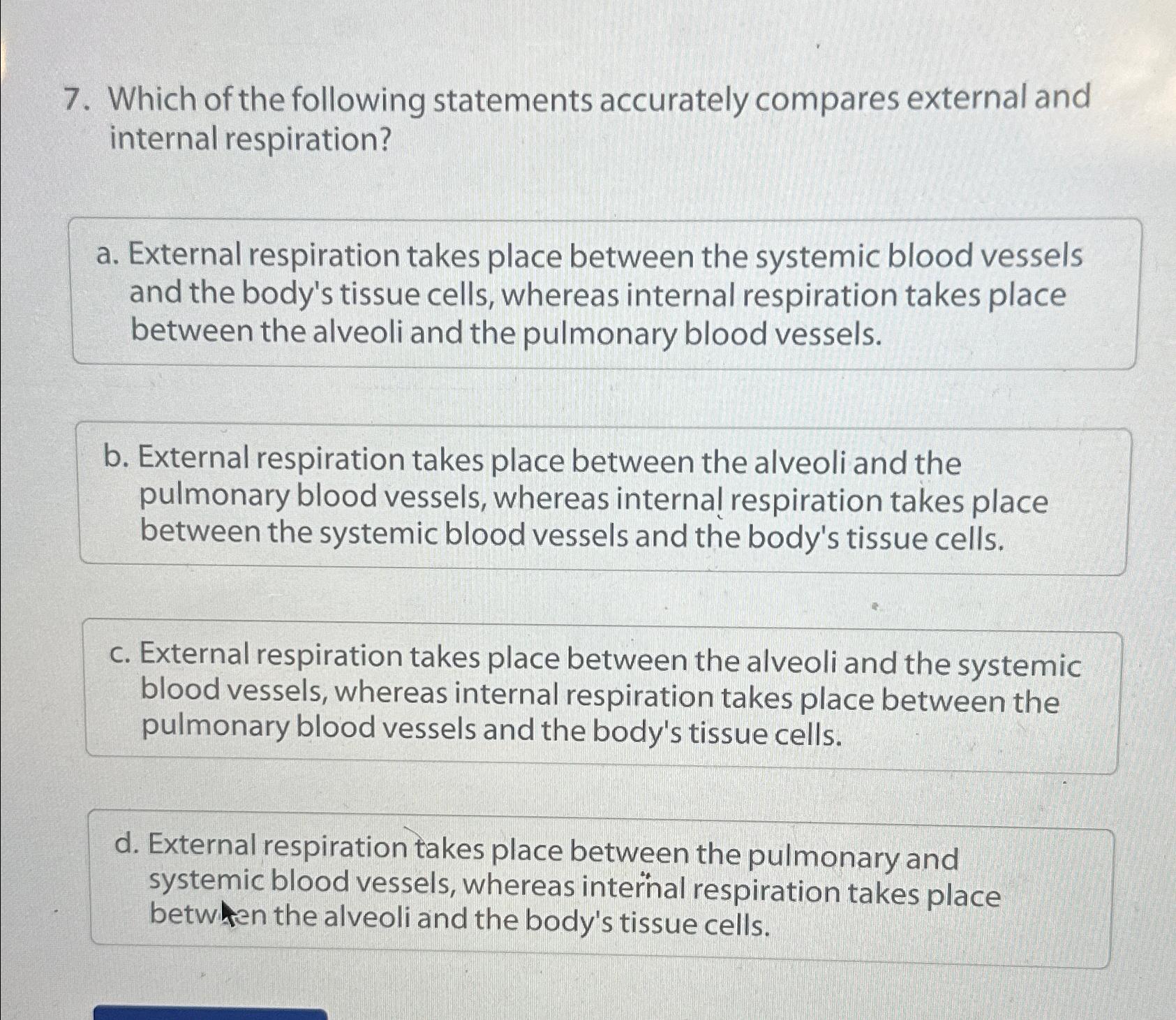 Solved Which of the following statements accurately compares | Chegg.com
