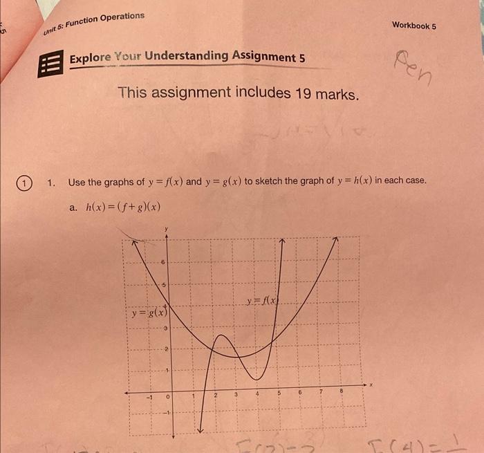 Solved Use The Graphs Of Y X And Y Gx To Sketch