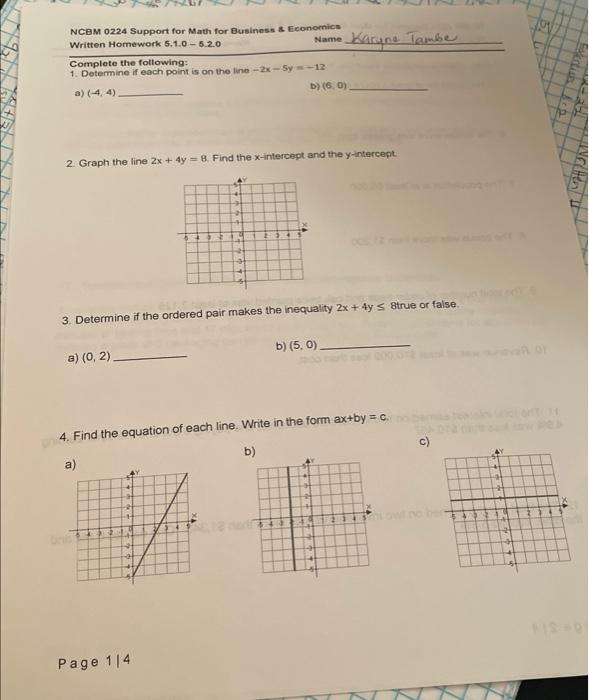 Solved Complete the following: 1. Determine if each point is | Chegg.com