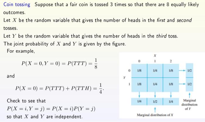 Solved Coin Tossing Suppose That A Fair Coin Is Tossed 3 | Chegg.com