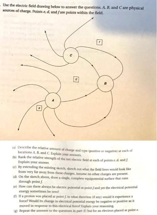 Solved - Use the electric field drawing below to answer the | Chegg.com