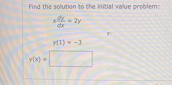 Solved Find the solution to the initial value problem: | Chegg.com