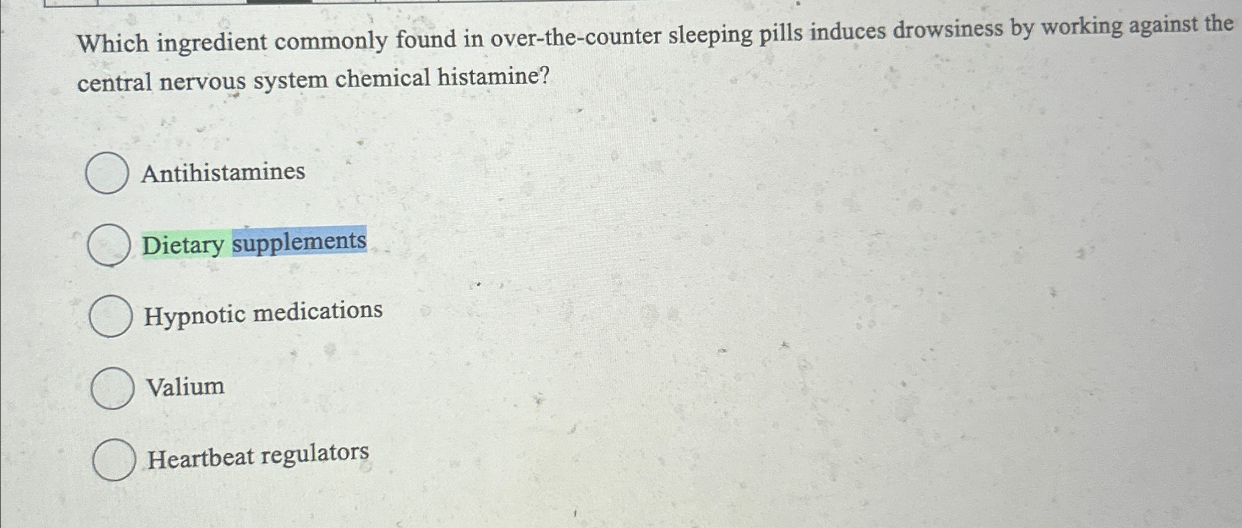 Solved Which ingredient commonly found in over-the-counter | Chegg.com