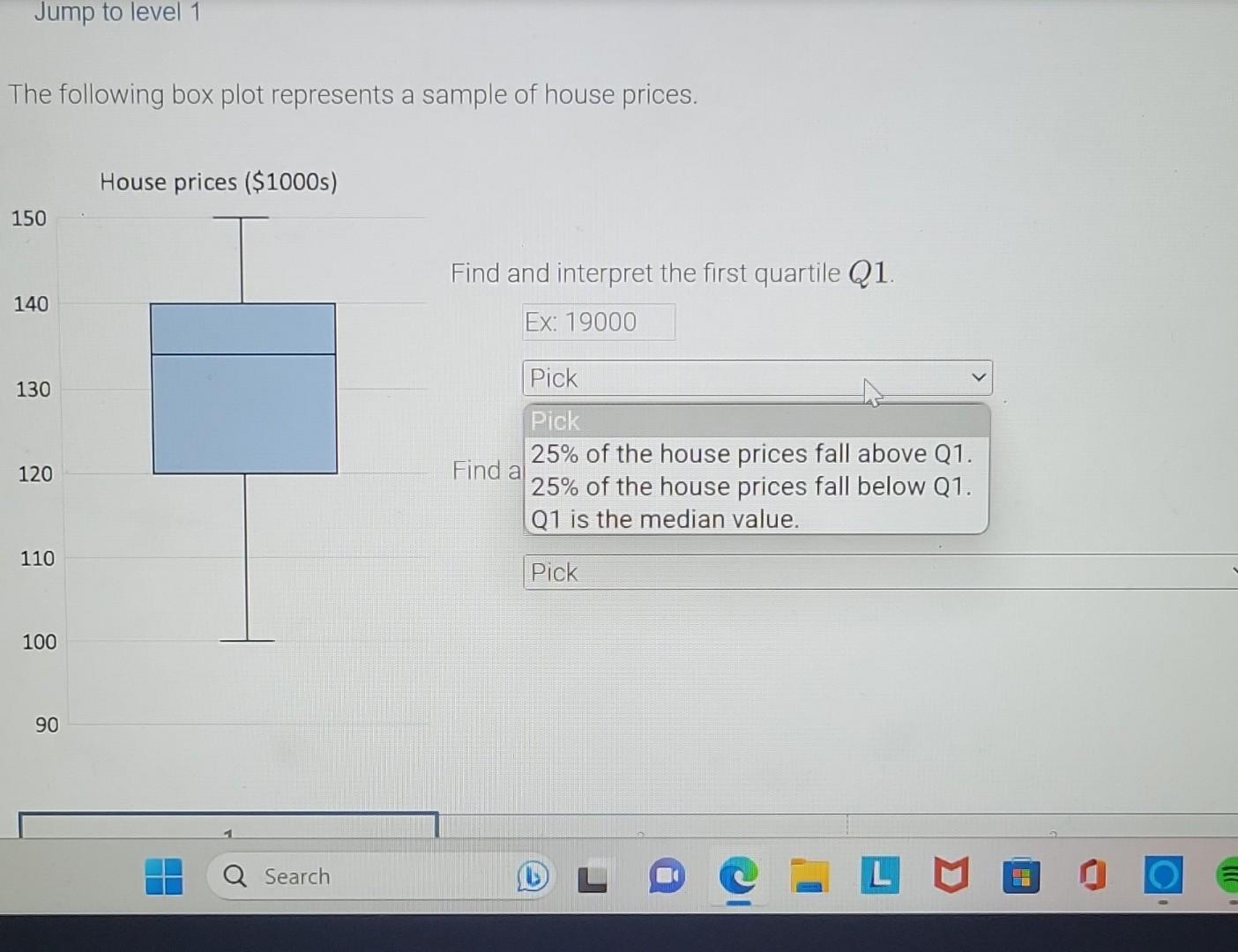 Solved The Following Box Plot Represents A Sample Of House | Chegg.com