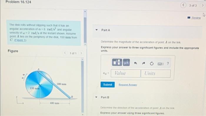 Solved Determine the direction of that acceleration of point | Chegg.com