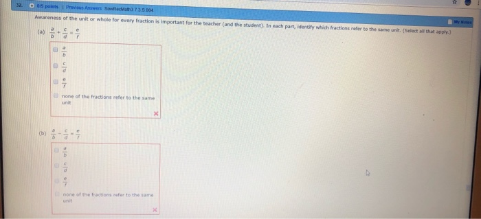 Solved Answers Sowe th 3 3.5 004 eness of the unit or whole | Chegg.com