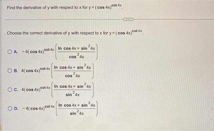 derivative of cos x y with respect to y