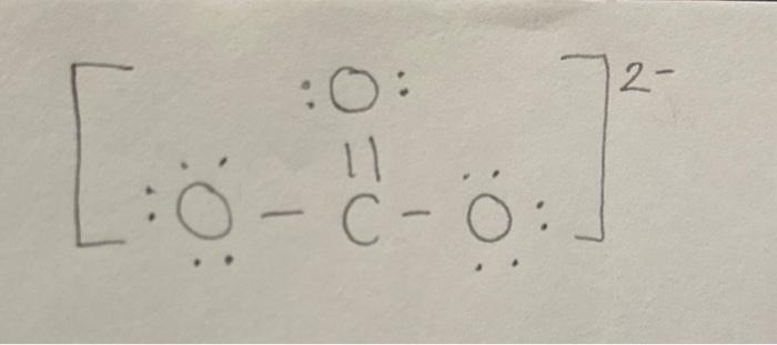 Solved A resonance form is shown of a carbonate ion. Draw | Chegg.com