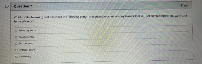 Solved Which of the following best describes the following | Chegg.com