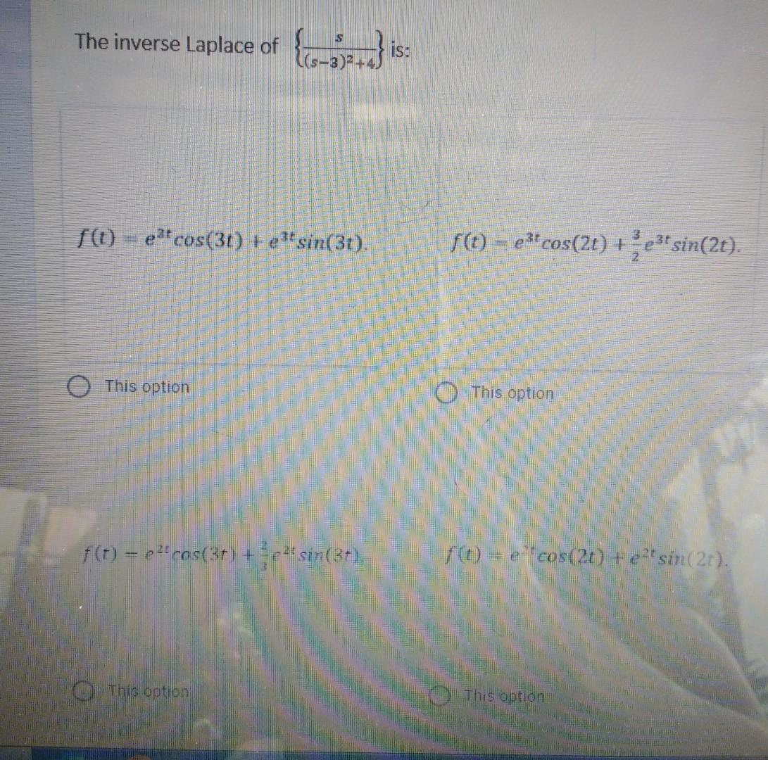 Solved Question * The Laplace transform of 0 is: - TIS F(s) | Chegg.com