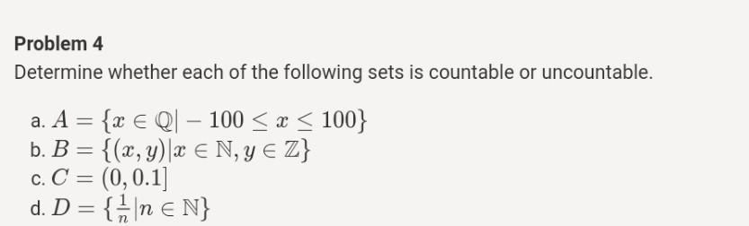 Solved Problem 4 Determine Whether Each Of The Following | Chegg.com