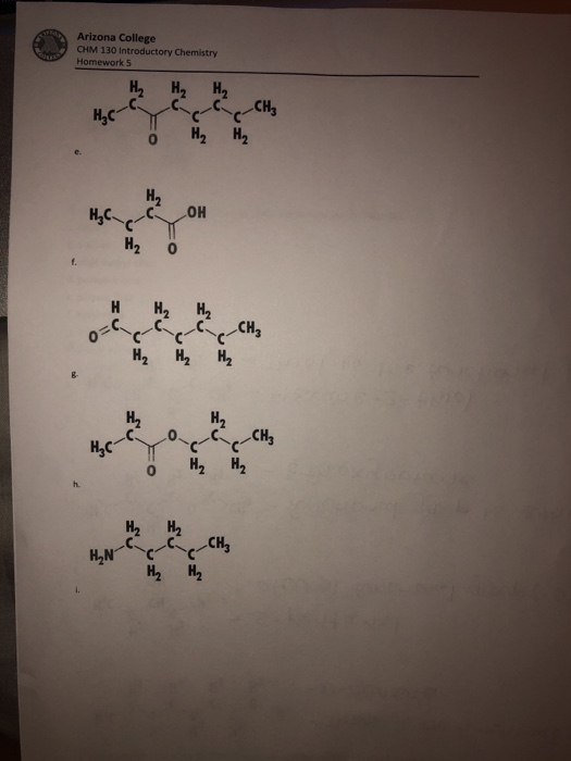 Solved Name the following organic compounds and identify the | Chegg.com