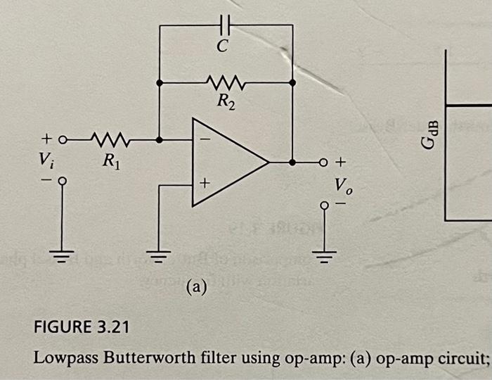 Solved Lowpass Butterworth filter using op-amp: (a) op-amp | Chegg.com
