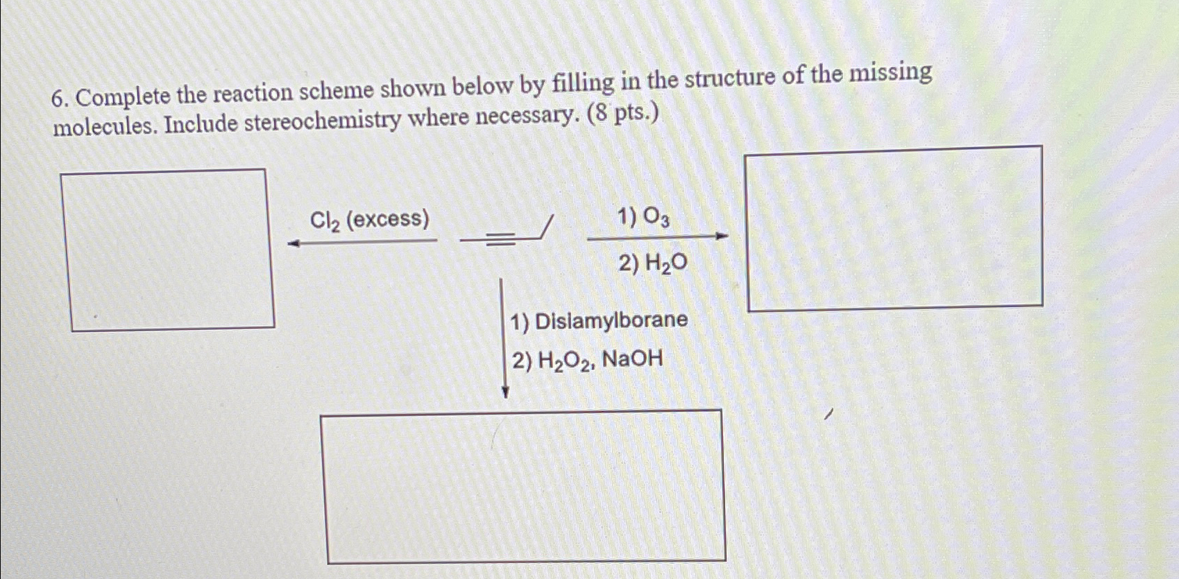 Solved Complete the reaction scheme shown below by filling | Chegg.com