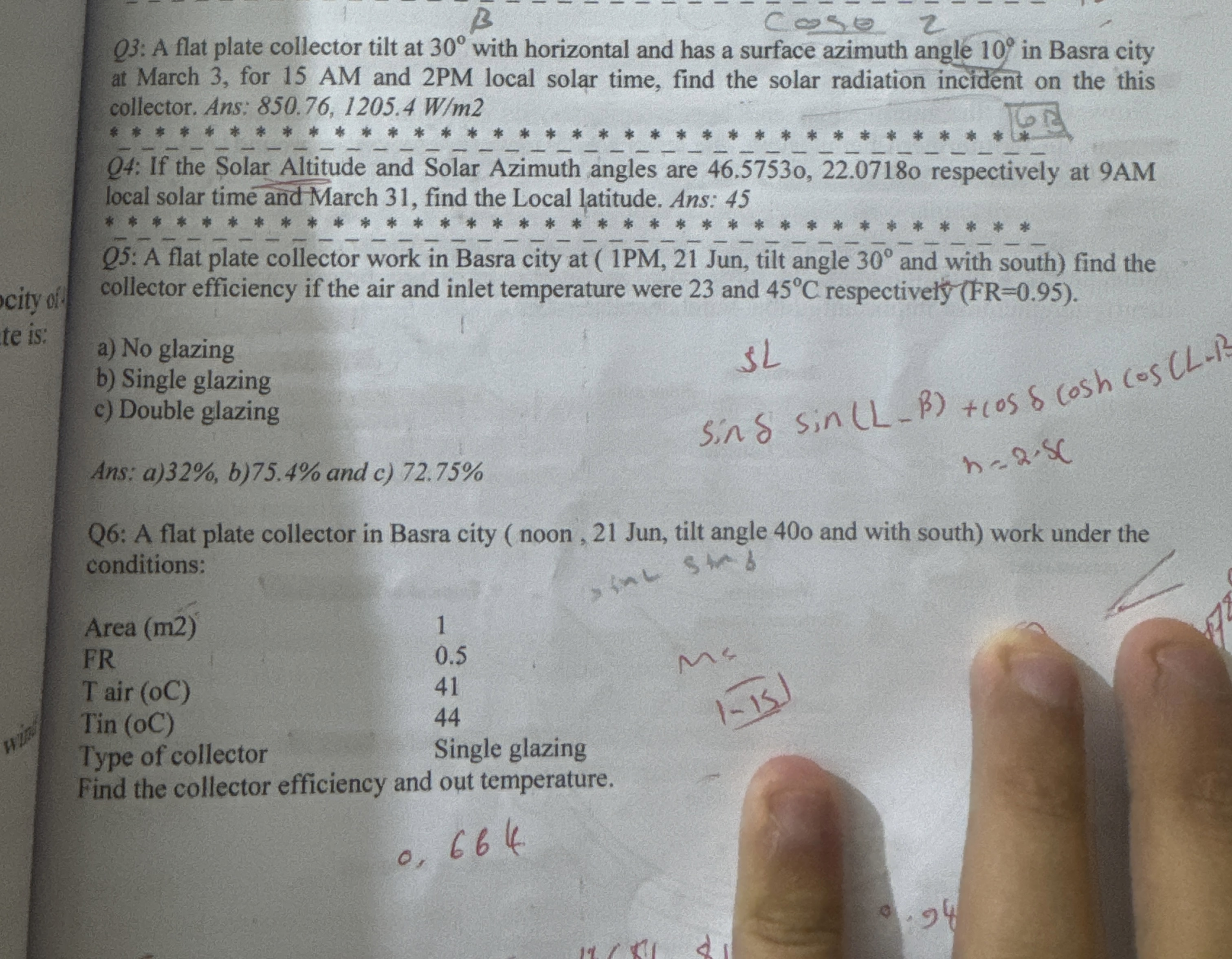 Solved solve all please ️Q4: If the Solar Altitude and | Chegg.com