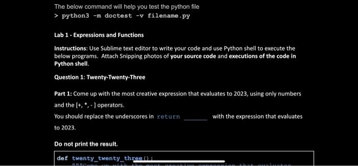 Solved The Below Command Will Help You Test The Python File | Chegg.com