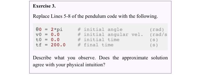 Solving the pendulum equation Most methods for | Chegg.com