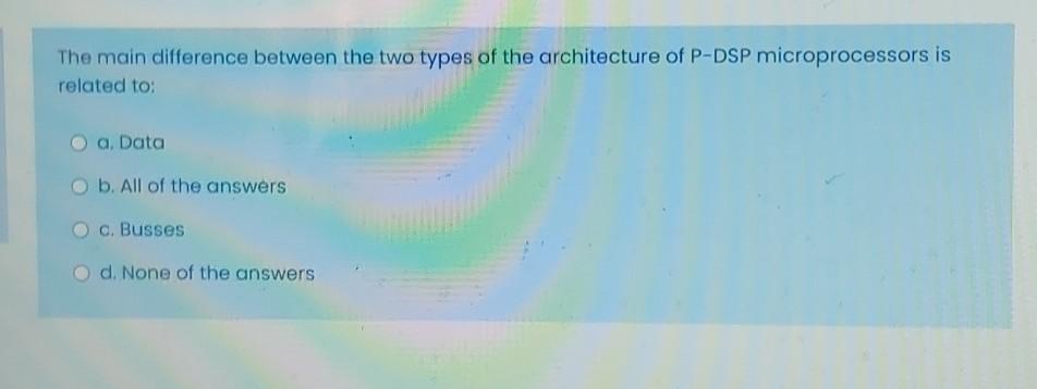 Solved The main difference between the two types of the | Chegg.com