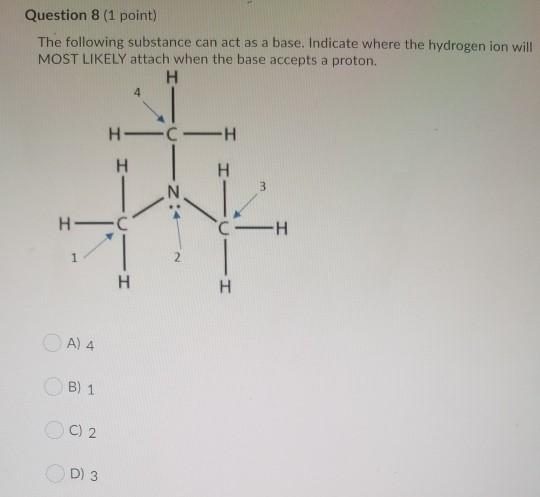 Solved Question 8 (1 point) The following substance can act | Chegg.com