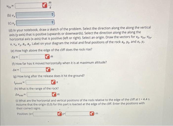 Solved 1. A rock is thrown off a cliff at an angle of 63 | Chegg.com