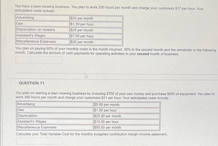 Lawn mowing discount cost per month