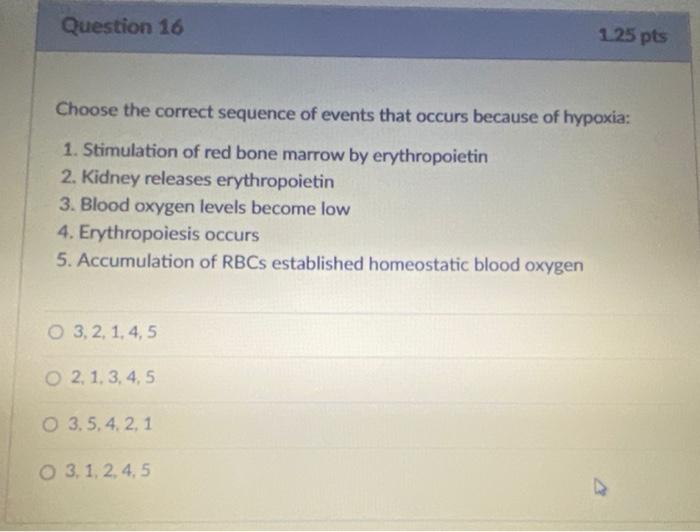 Solved Question 16 125 pts Choose the correct sequence of | Chegg.com