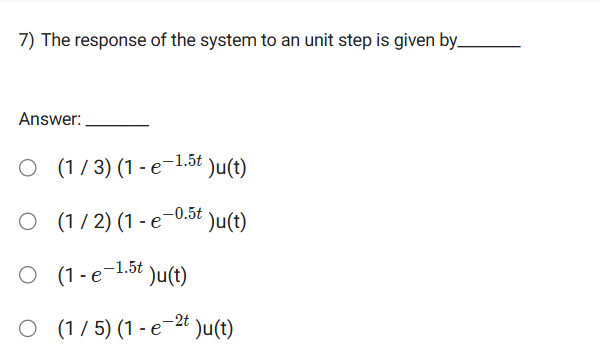 Solved The response of the system to an unit step is given | Chegg.com