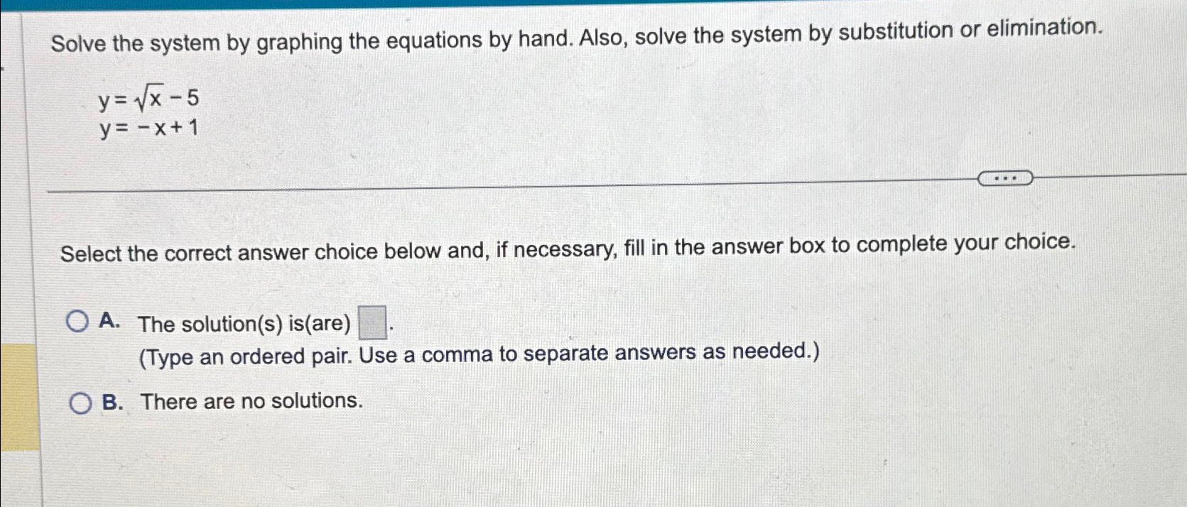 Solved Solve the system by graphing the equations by hand. | Chegg.com