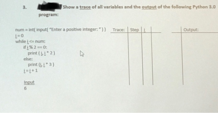 Solved 2 W show a trace of all variables and the output of | Chegg.com