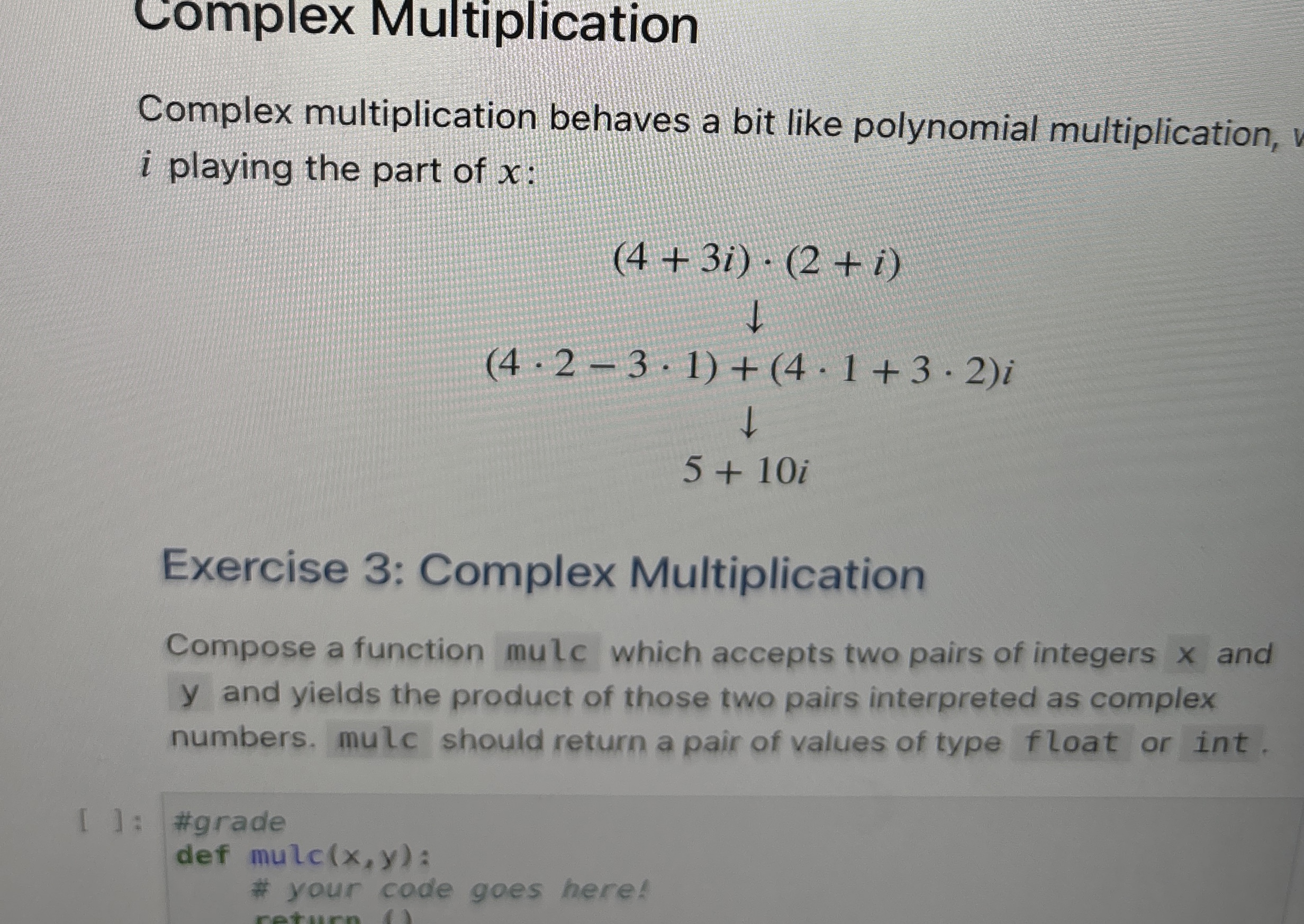 Solved Complex MultiplicationComplex multiplication behaves | Chegg.com