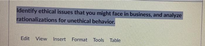 Solved Identify ethical issues that you might face in | Chegg.com