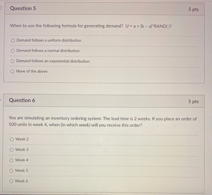 Solved > Question 5 5 pts When to use the following formula | Chegg.com