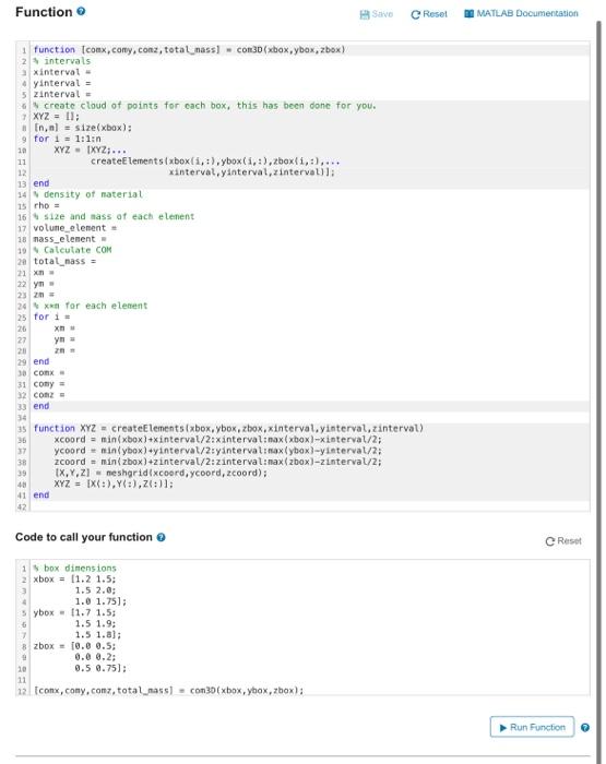 Solved matlab matlabCalculate the centre of mass of the 3D