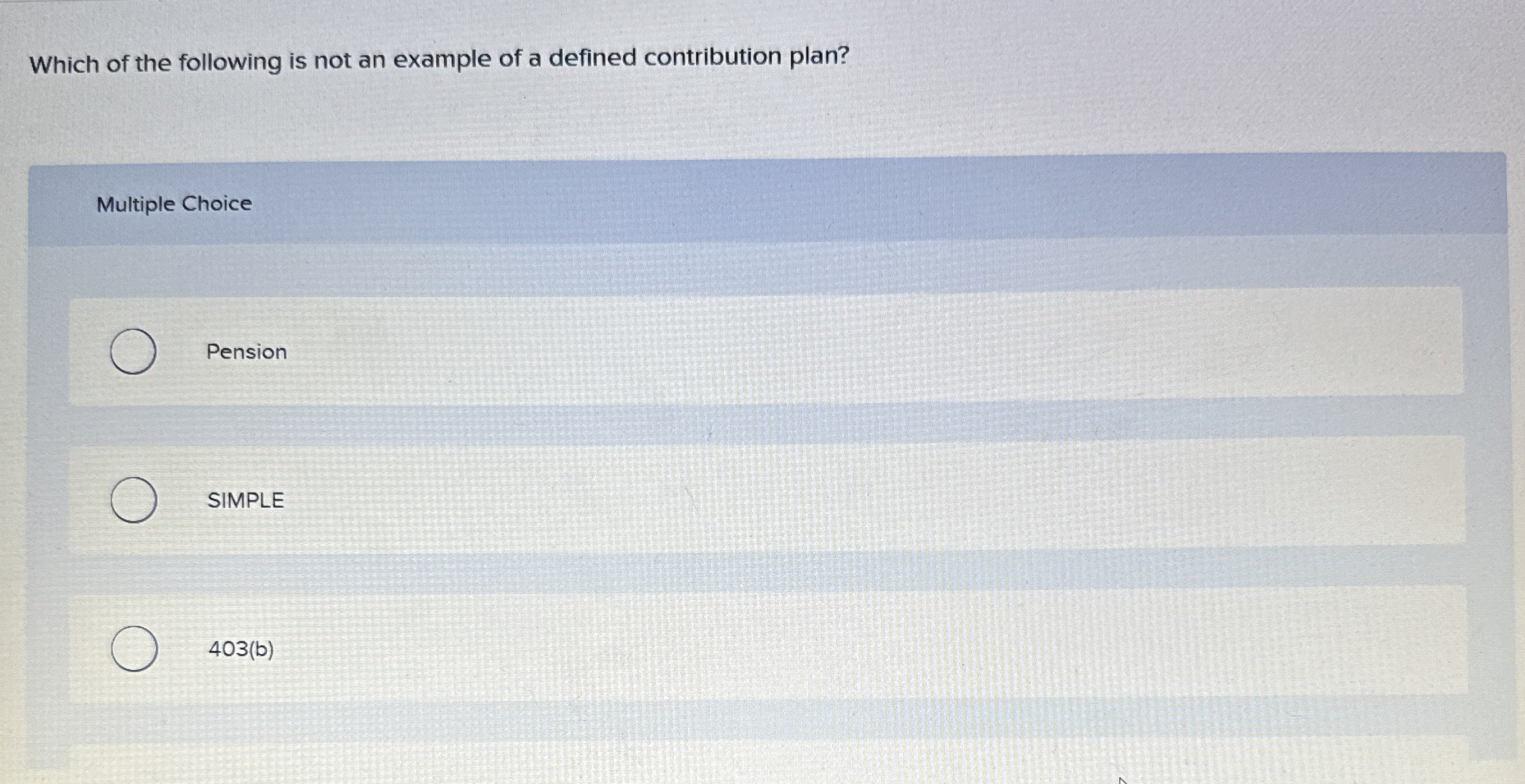 Solved Which of the following is not an example of a defined | Chegg.com