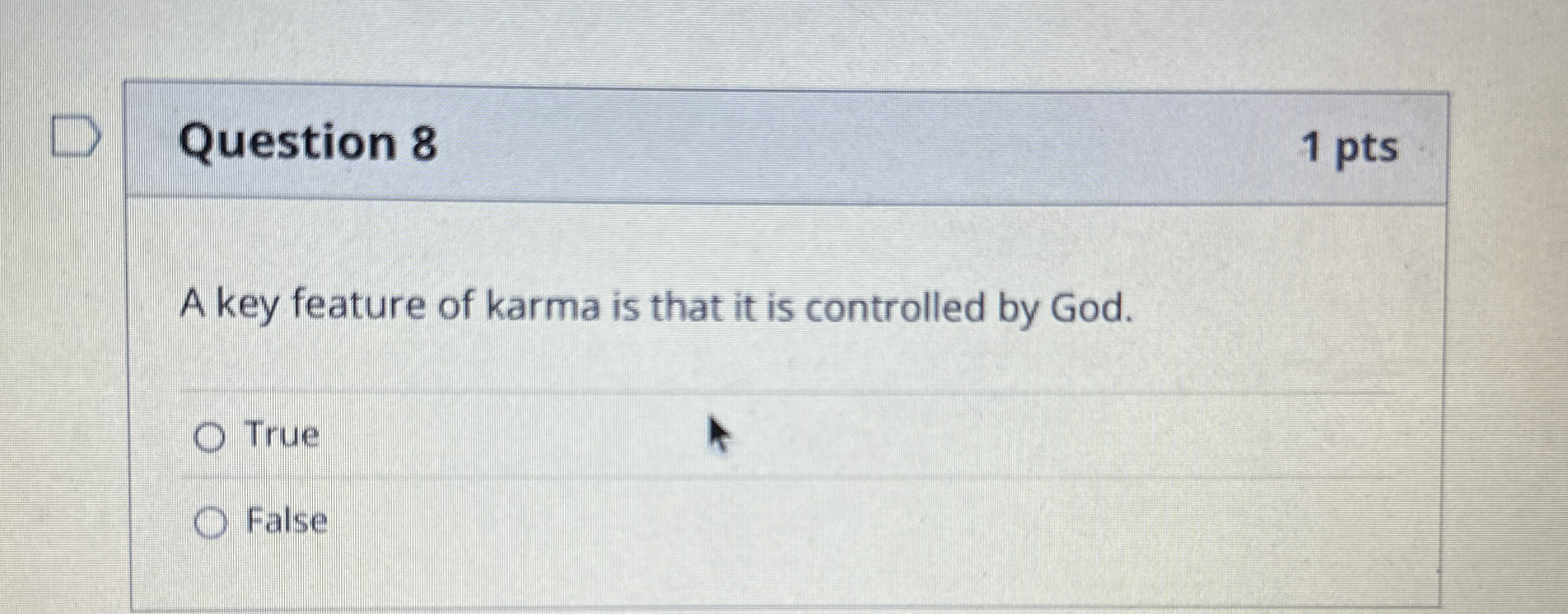 Solved Question 81 ﻿ptsA key feature of karma is that it is | Chegg.com