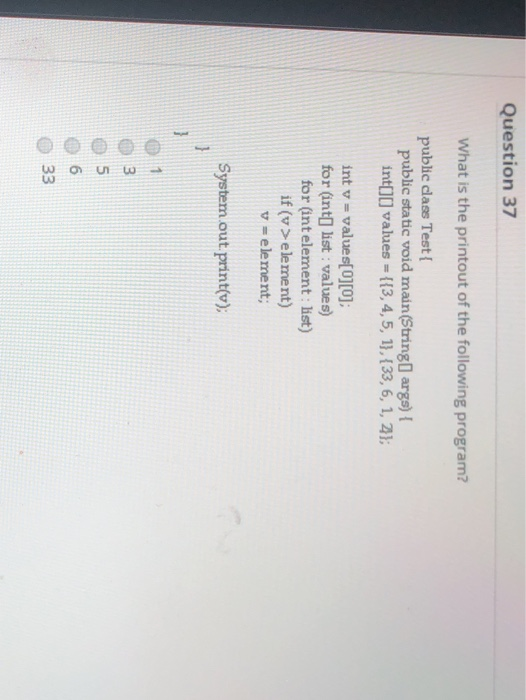 Solved Question 36 Analyze the following code: public class | Chegg.com