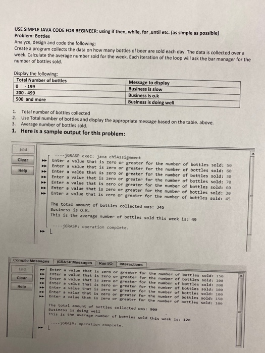 Solved USE SIMPLE JAVA CODE FOR BEGINEER: using if then, | Chegg.com