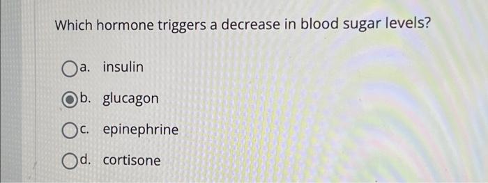 What Hormone Decreases Blood Glucose Concentration