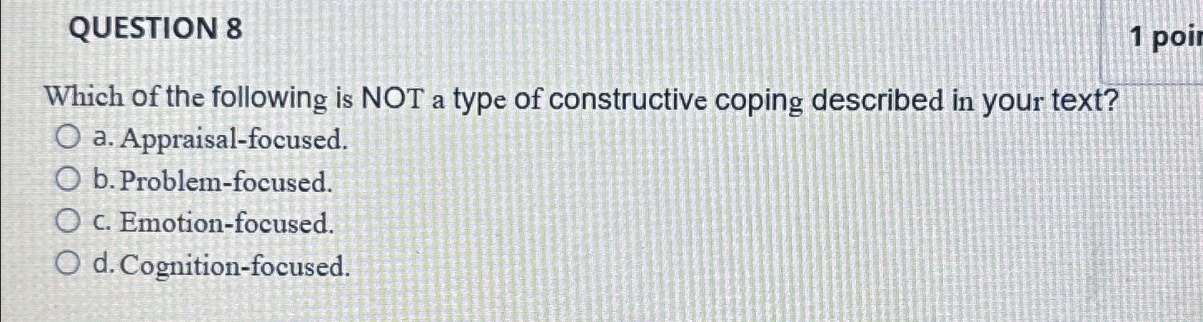 Solved QUESTION 8Which of the following is NOT a type of | Chegg.com