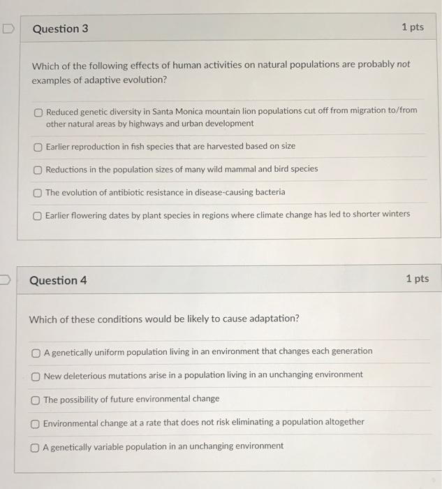Solved D Question 3 1 pts Which of the following effects of | Chegg.com