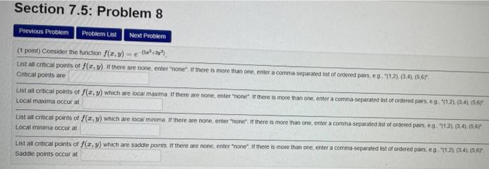 Solved Section 7.5: Problem 8 Previous Problem Problem List | Chegg.com