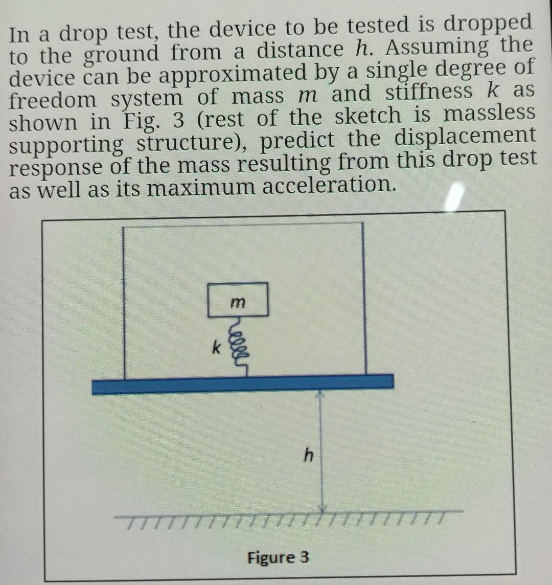 Solved In a drop test, the device to be tested is dropped to | Chegg.com
