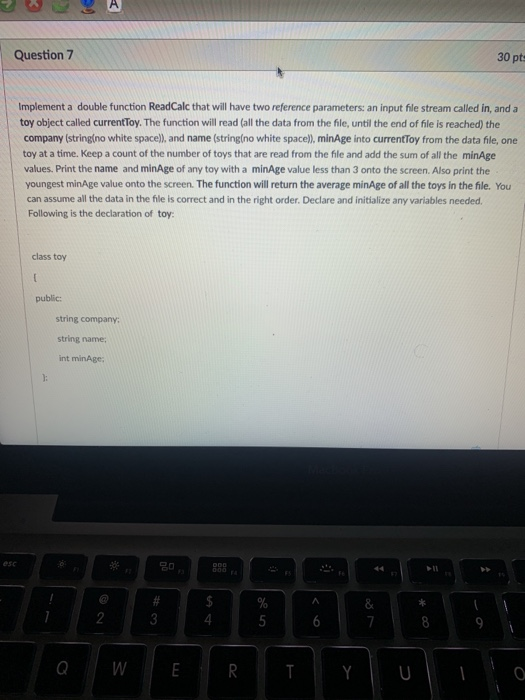 Solved i need help with this question in C++will give a | Chegg.com