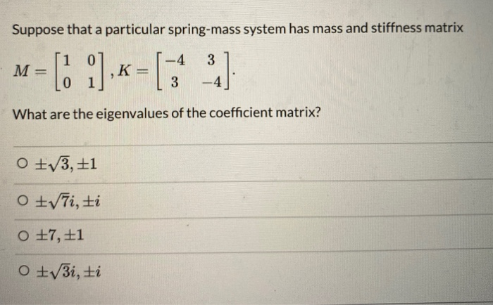 Solved Suppose that a particular spring-mass system has mass | Chegg.com