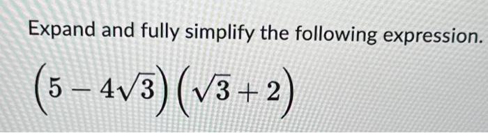 solved-expand-and-fully-simplify-the-following-expression-chegg