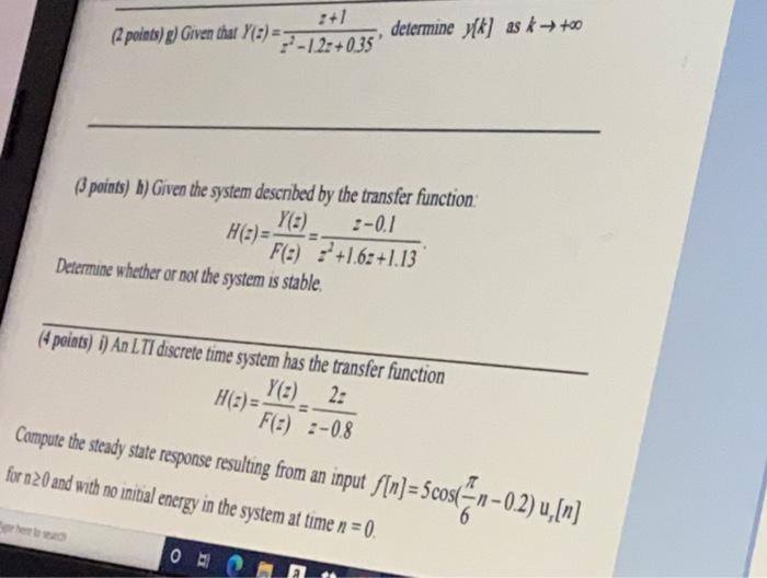 Solved points) a) Write a MATLAB program to plot the step | Chegg.com