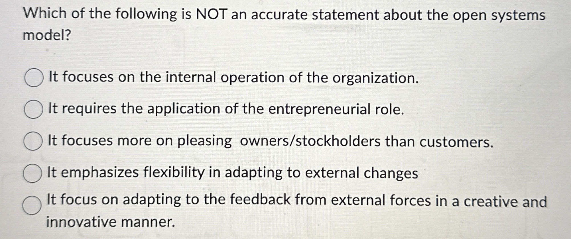 Solved Which of the following is NOT an accurate statement | Chegg.com